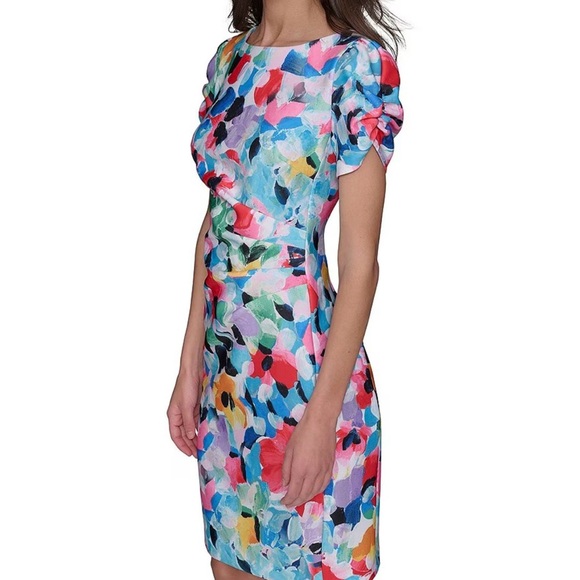 Karl Lagerfeld multi-color Sleeve Sheath Dress - Picture 4 of 6